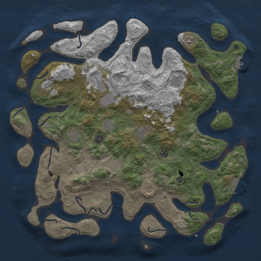 Rust Map: Procedural Map, Size: 4600, Seed: 11847, 19 Monuments