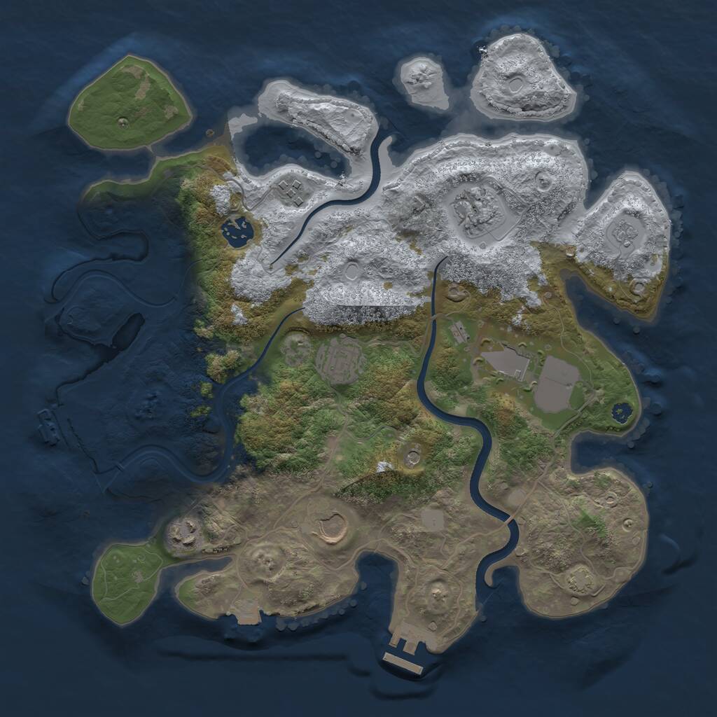 Rust Map: Procedural Map, Size: 3550, Seed: 78642, 13 Monuments