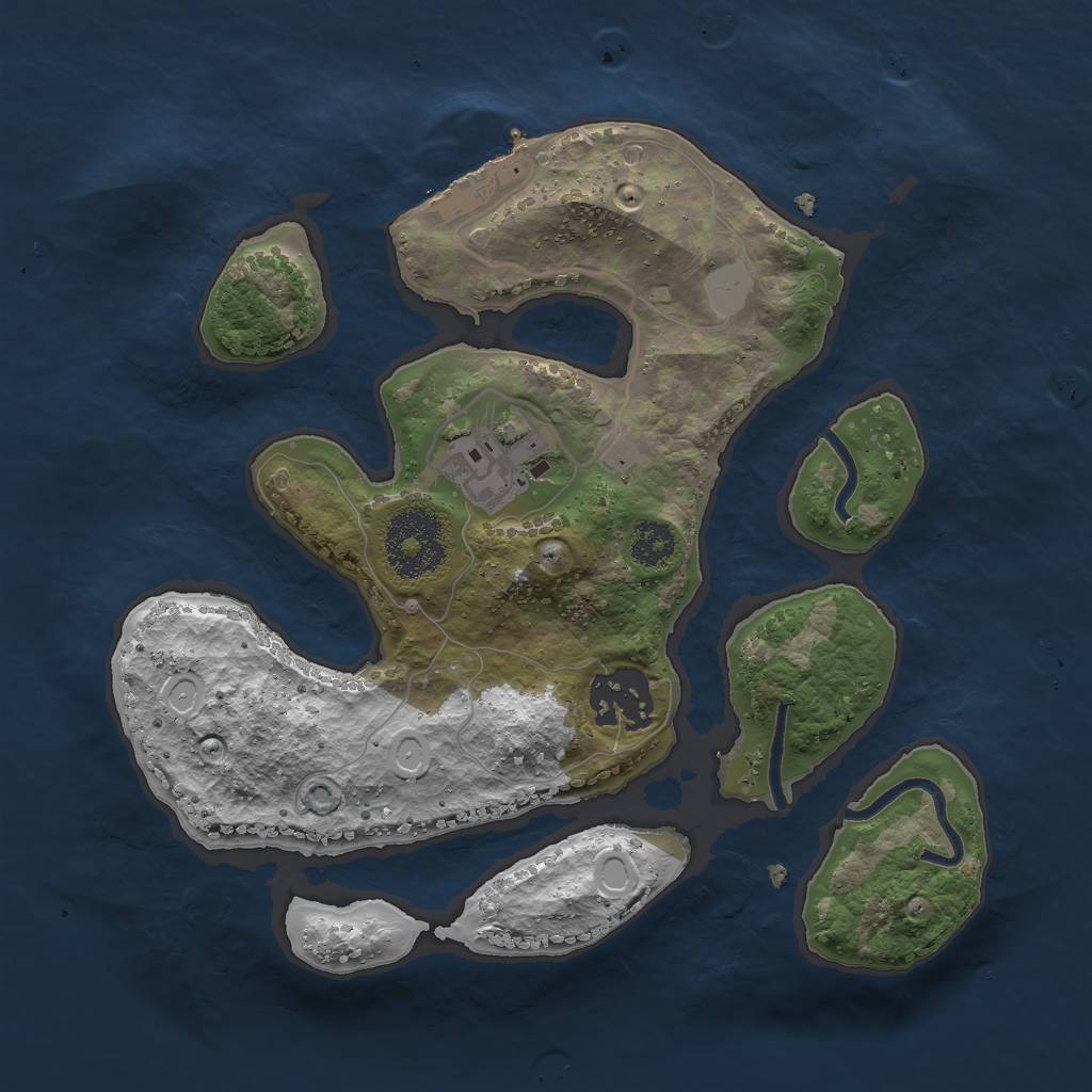 Rust Map: Procedural Map, Size: 2500, Seed: 278, 8 Monuments