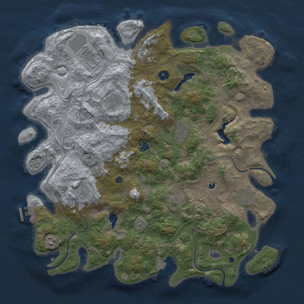 Rust Map: Procedural Map, Size: 4500, Seed: 612351, 15 Monuments