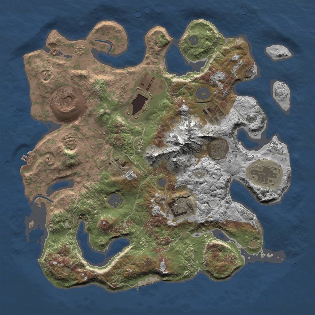 Rust Map: Procedural Map, Size: 3500, Seed: 1117, 14 Monuments