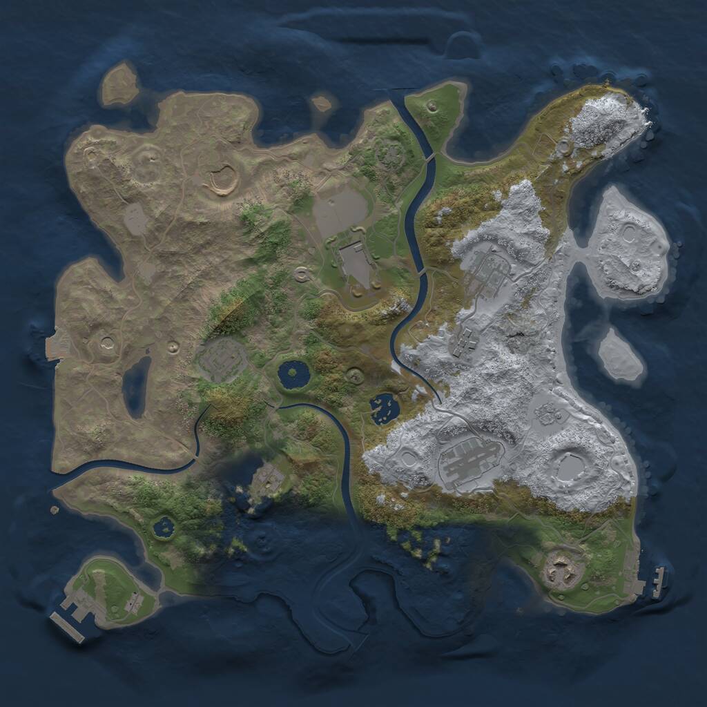 Rust Map: Procedural Map, Size: 3500, Seed: 1117, 15 Monuments