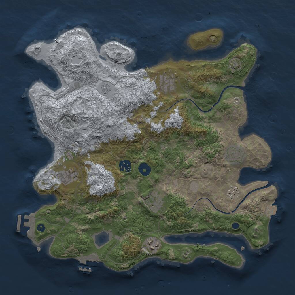 Rust Map: Procedural Map, Size: 3550, Seed: 449438, 13 Monuments