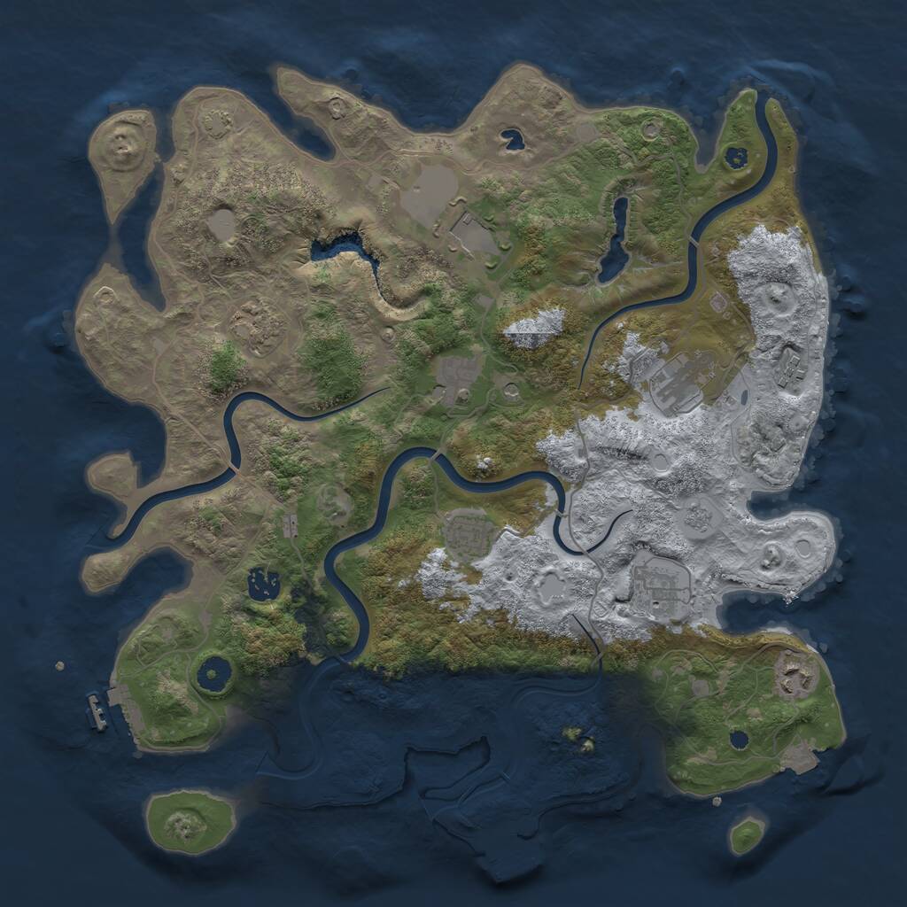 Rust Map: Procedural Map, Size: 4000, Seed: 472365, 15 Monuments