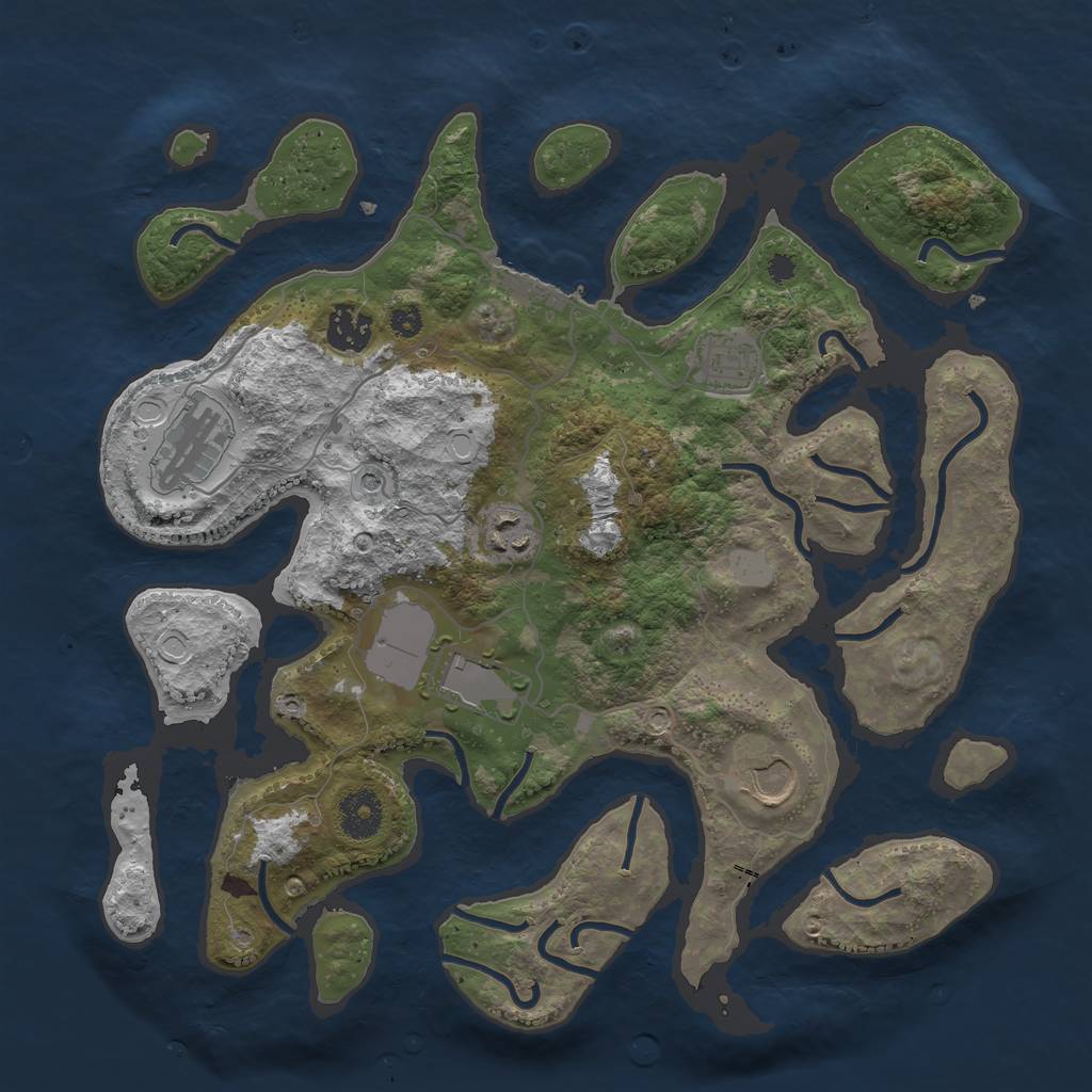 Rust Map: Procedural Map, Size: 3500, Seed: 1098750971, 13 Monuments