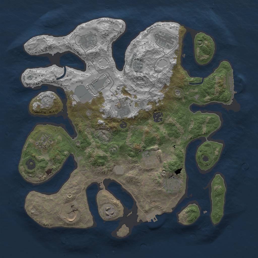 Rust Map: Procedural Map, Size: 3700, Seed: 945002, 19 Monuments