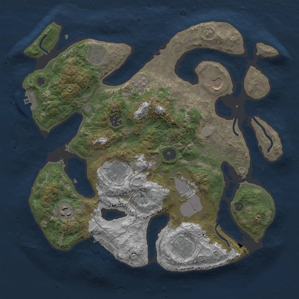 Rust Map: Procedural Map, Size: 3500, Seed: 1924699585, 16 Monuments
