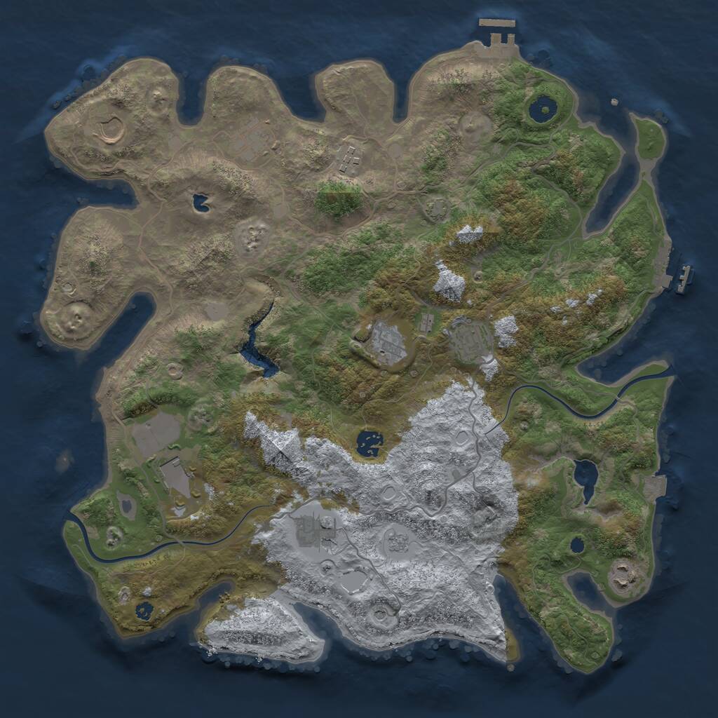 Rust Map: Procedural Map, Size: 4000, Seed: 165147, 15 Monuments