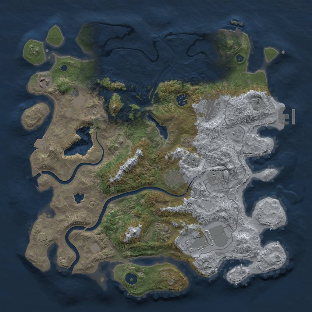 Rust Map: Procedural Map, Size: 4000, Seed: 487779, 15 Monuments