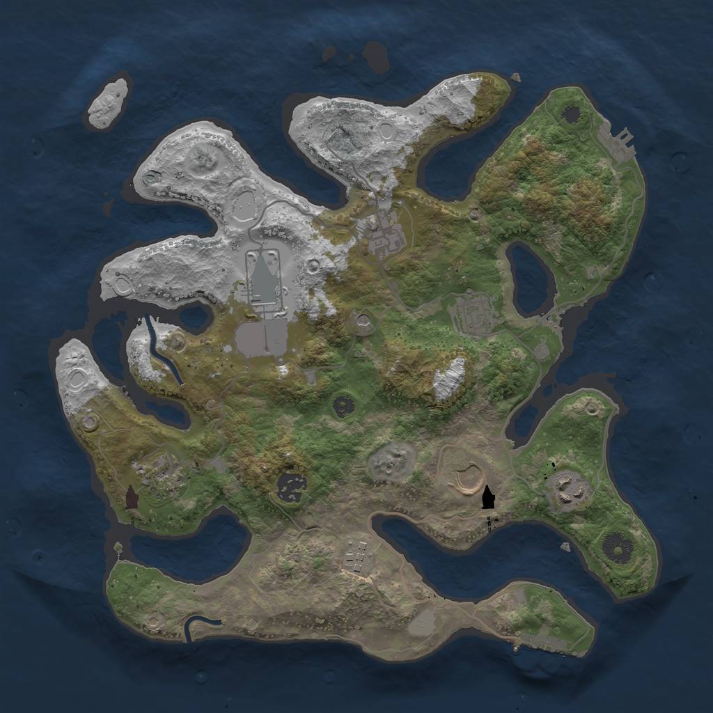 Rust Map: Procedural Map, Size: 3500, Seed: 323759561, 16 Monuments