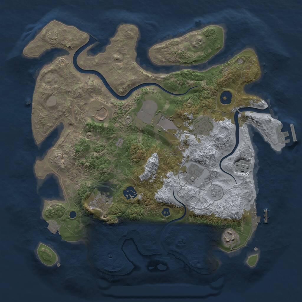 Rust Map: Procedural Map, Size: 3500, Seed: 59, 14 Monuments