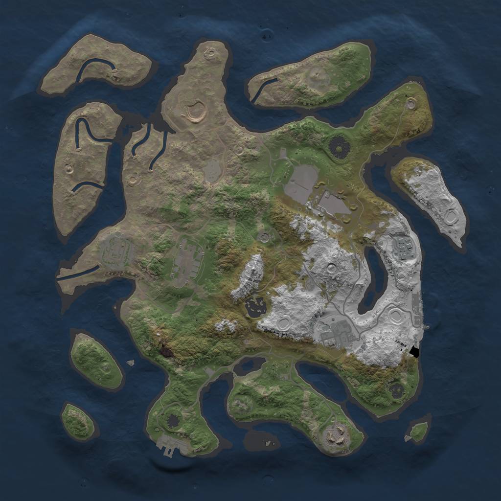 Rust Map: Procedural Map, Size: 3500, Seed: 59, 16 Monuments