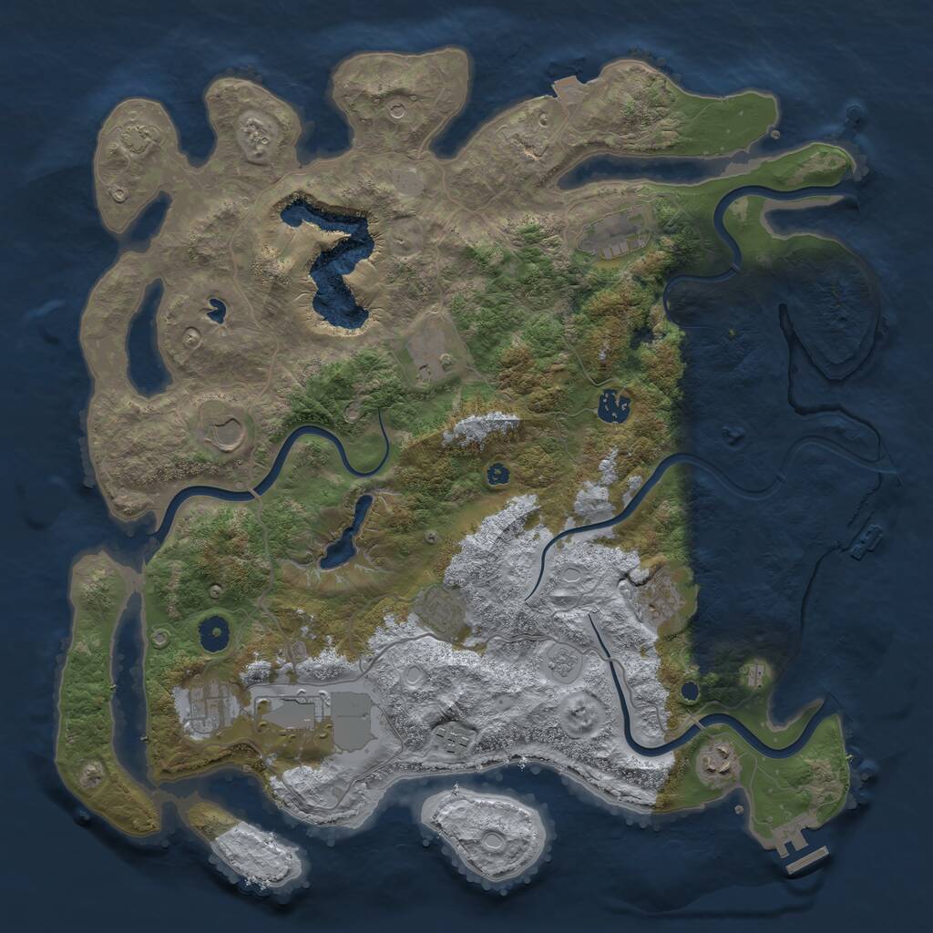 Rust Map: Procedural Map, Size: 4200, Seed: 127787695, 16 Monuments