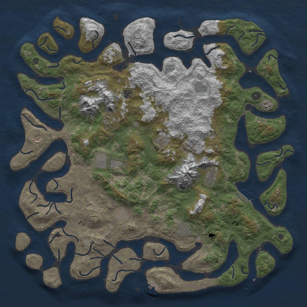 Rust Map: Procedural Map, Size: 5500, Seed: 6987, 19 Monuments