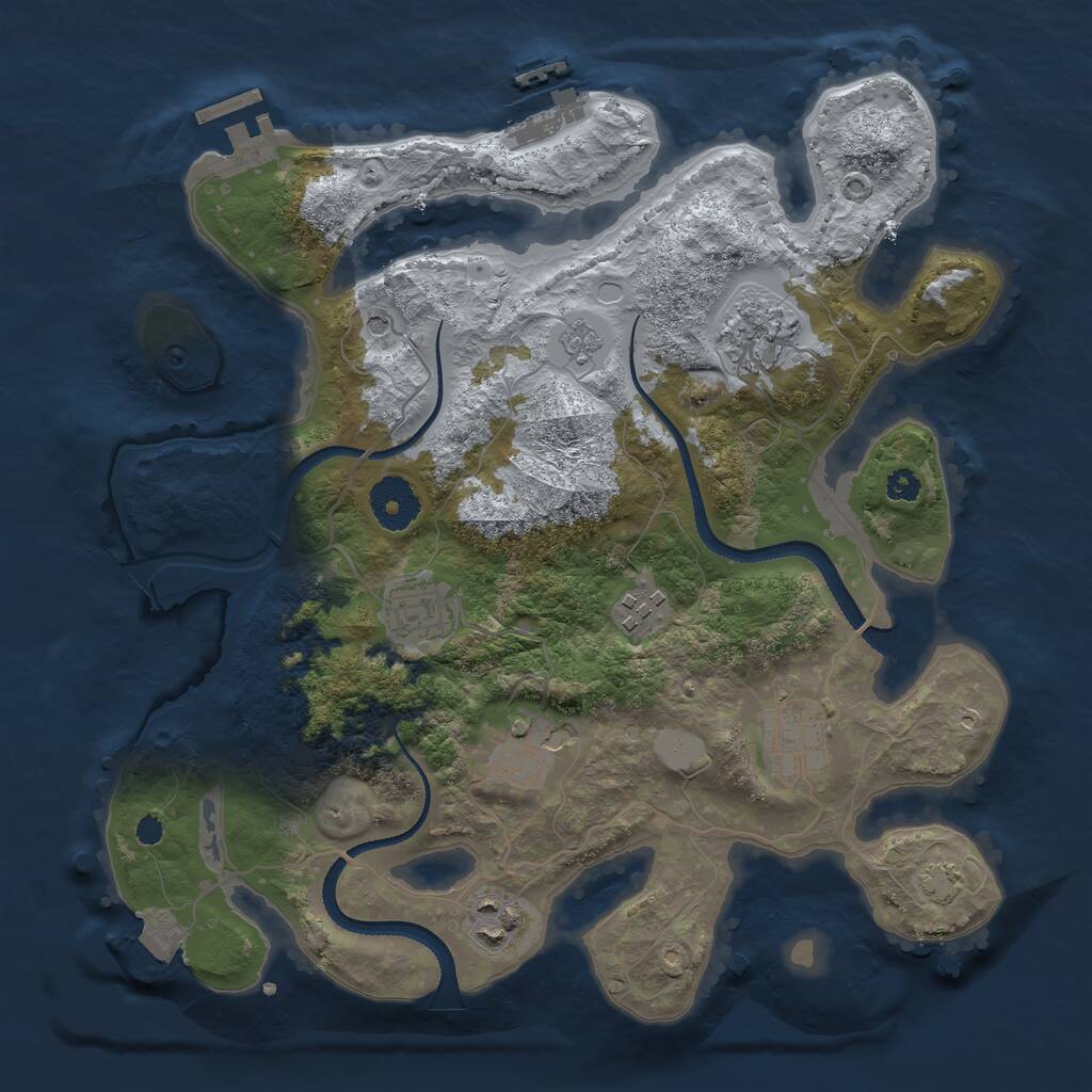 Rust Map: Procedural Map, Size: 3220, Seed: 196447480, 12 Monuments