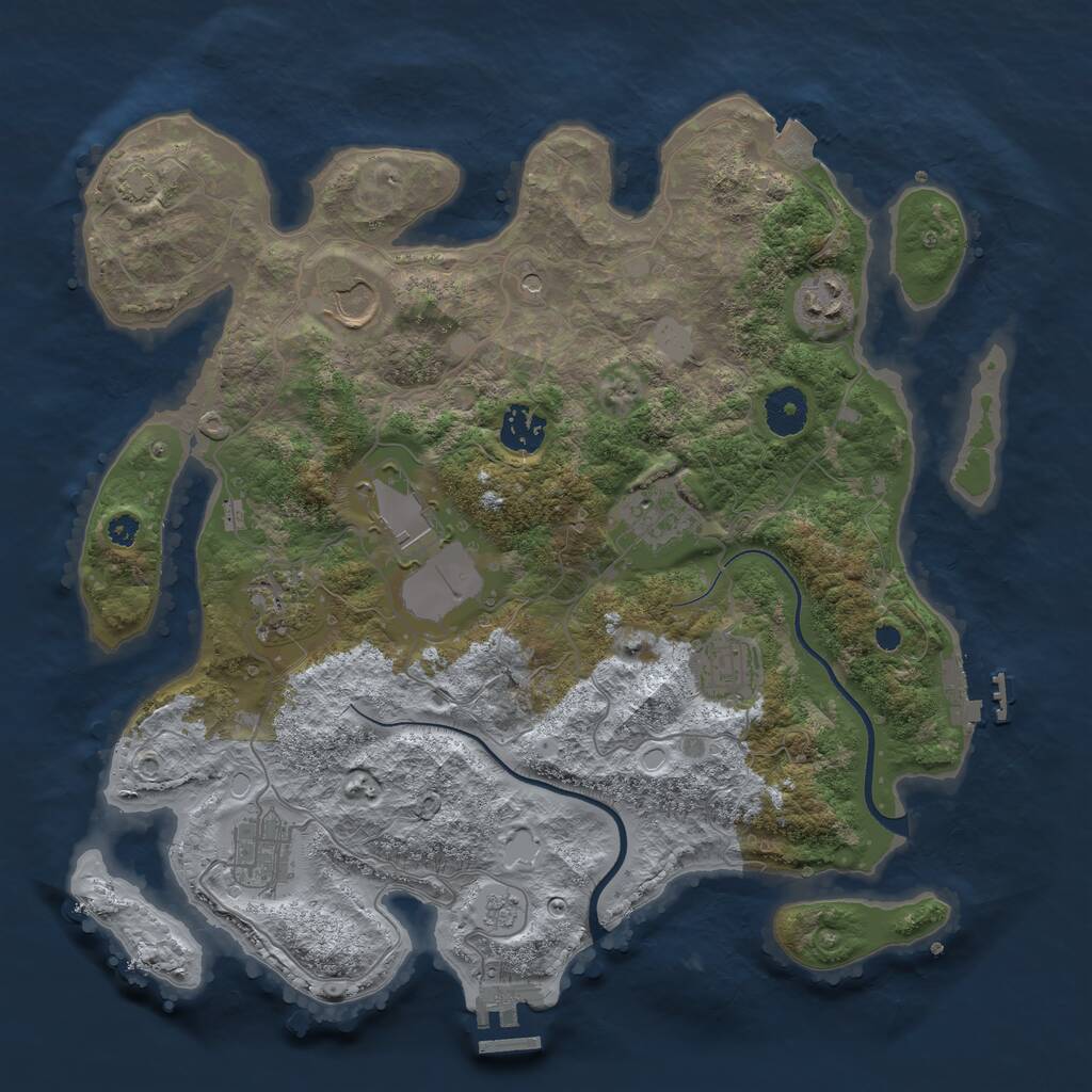 Rust Map: Procedural Map, Size: 3550, Seed: 860199, 14 Monuments