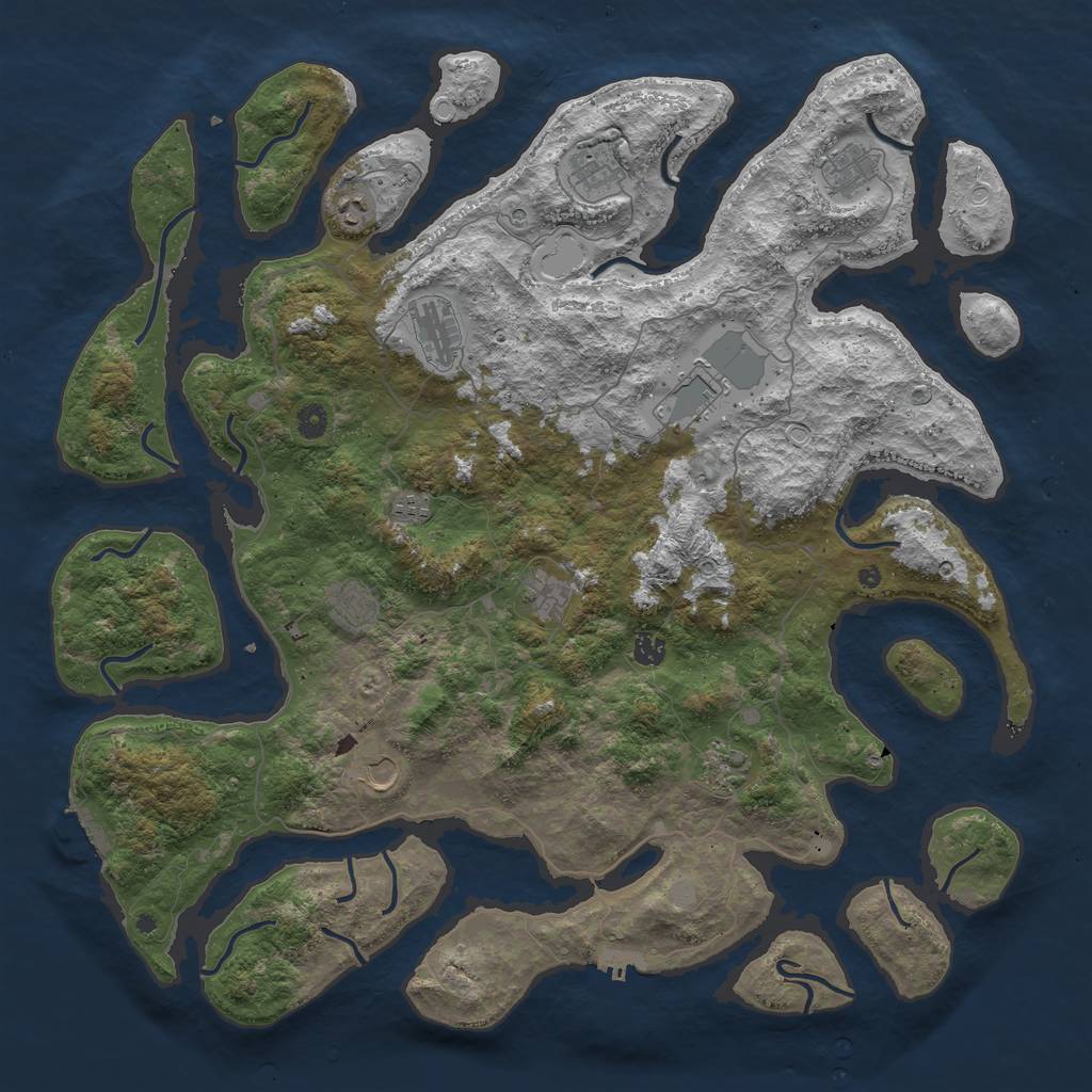 Rust Map: Procedural Map, Size: 4900, Seed: 8763911, 19 Monuments