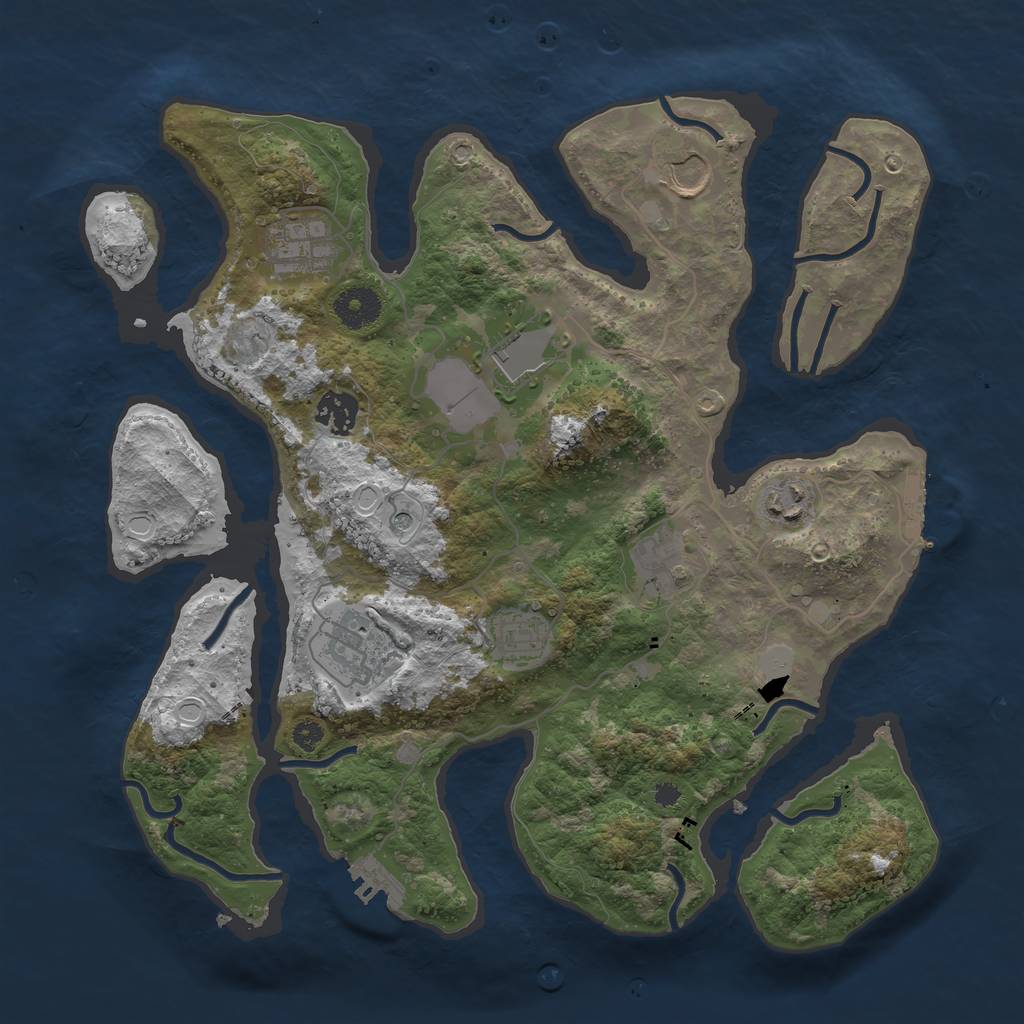 Rust Map: Procedural Map, Size: 3550, Seed: 508988, 16 Monuments