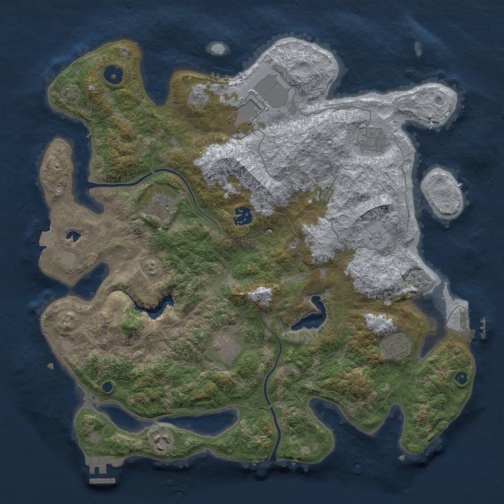 Rust Map: Procedural Map, Size: 4000, Seed: 831285, 14 Monuments