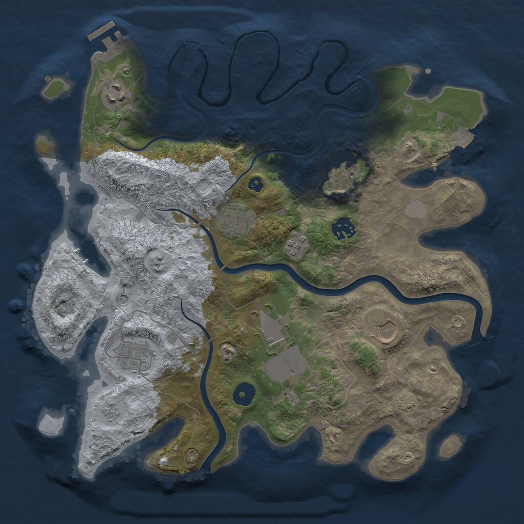 Rust Map: Procedural Map, Size: 3500, Seed: 10920, 13 Monuments
