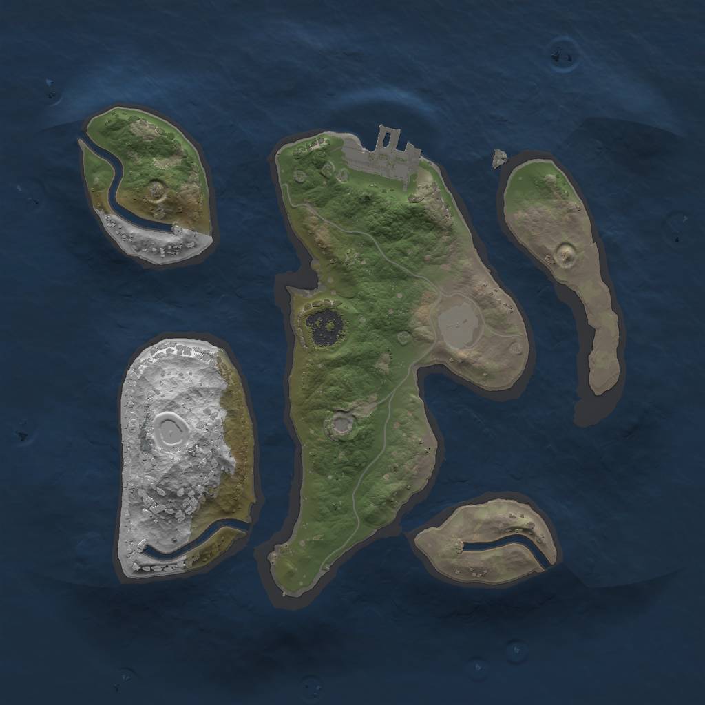 Rust Map: Procedural Map, Size: 2000, Seed: 93599, 6 Monuments