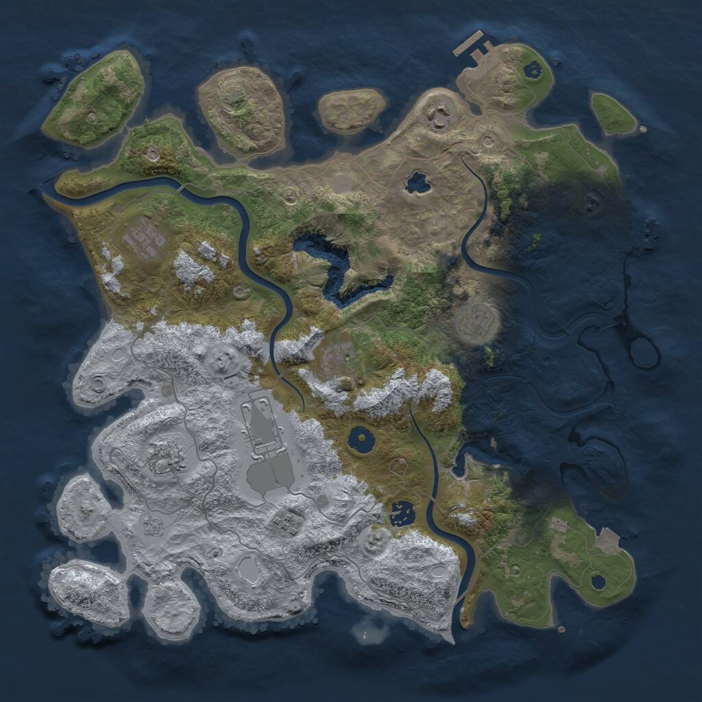 Rust Map: Procedural Map, Size: 4000, Seed: 2015893688, 14 Monuments