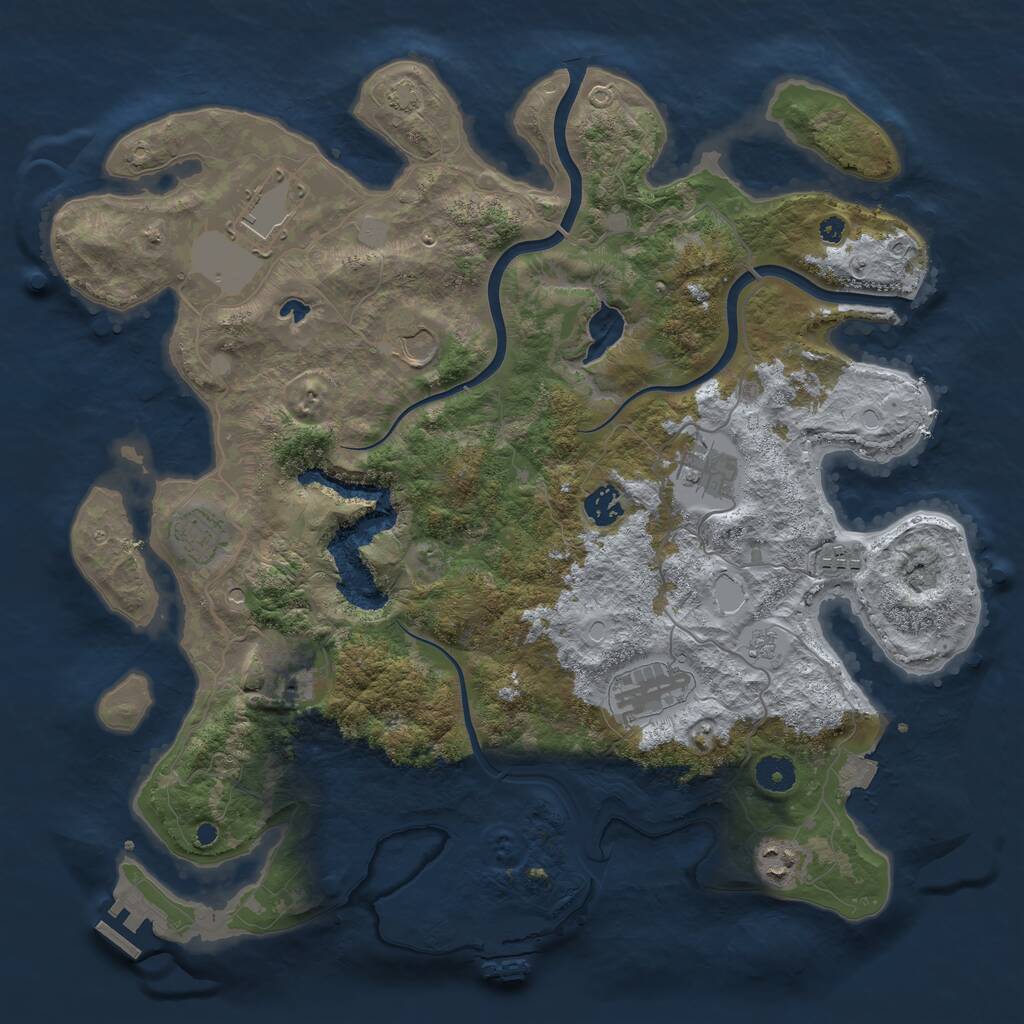 Rust Map: Procedural Map, Size: 4000, Seed: 214356, 15 Monuments