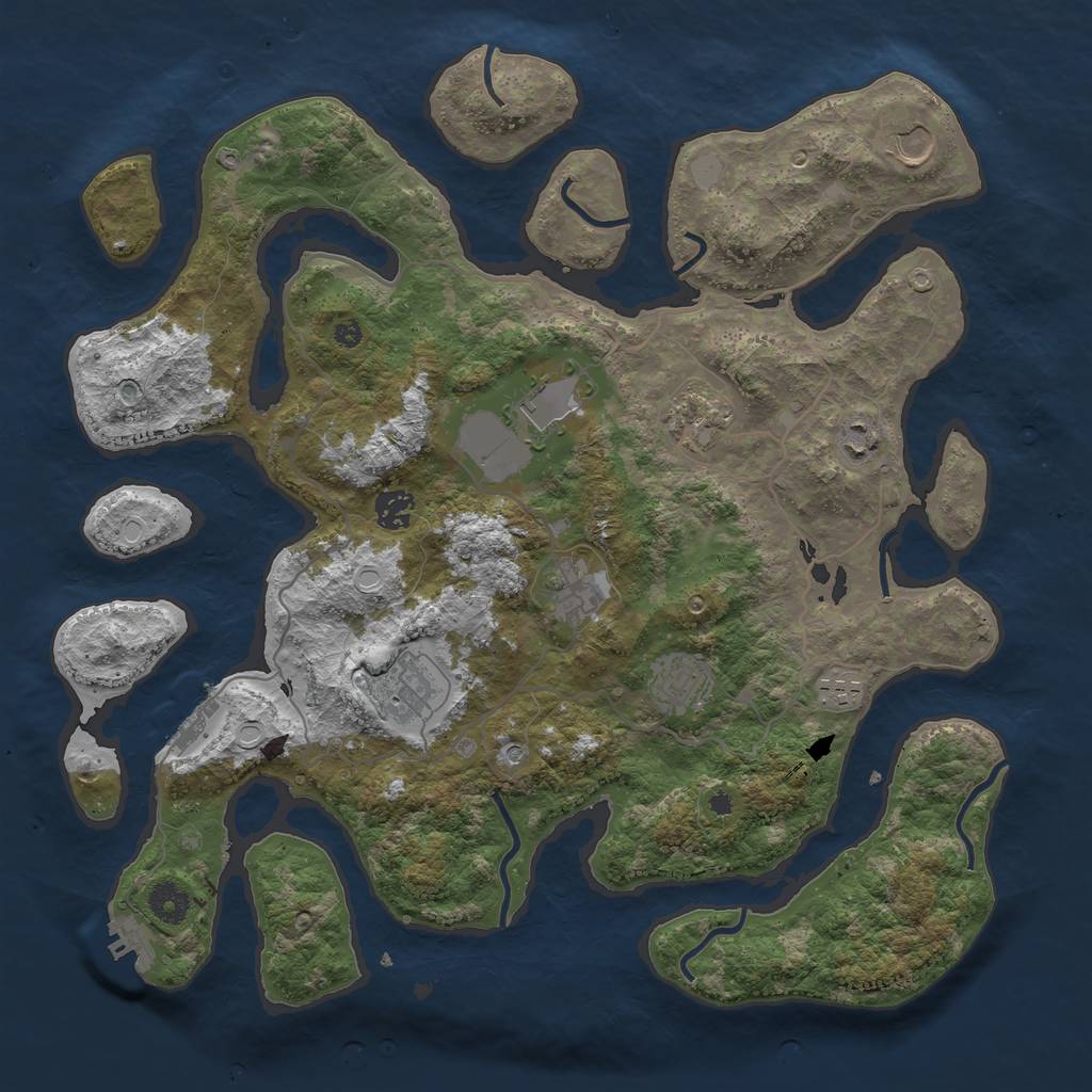 Rust Map: Procedural Map, Size: 4000, Seed: 527522, 17 Monuments