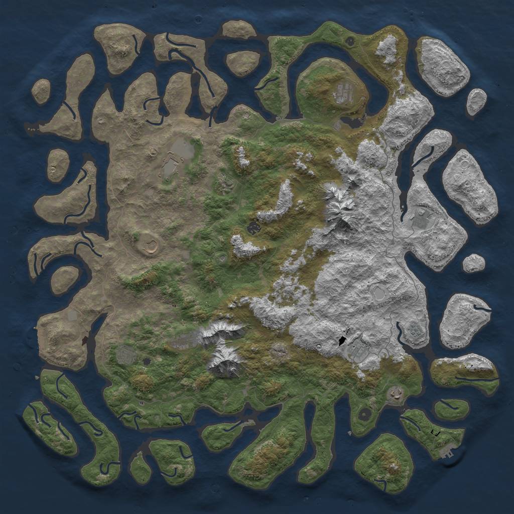 Rust Map: Procedural Map, Size: 6000, Seed: 27514610, 19 Monuments