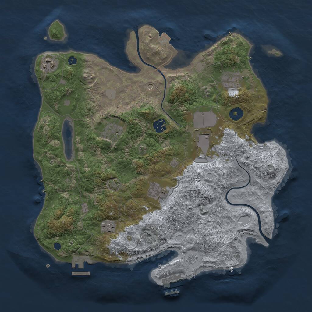 Rust Map: Procedural Map, Size: 3500, Seed: 111, 13 Monuments