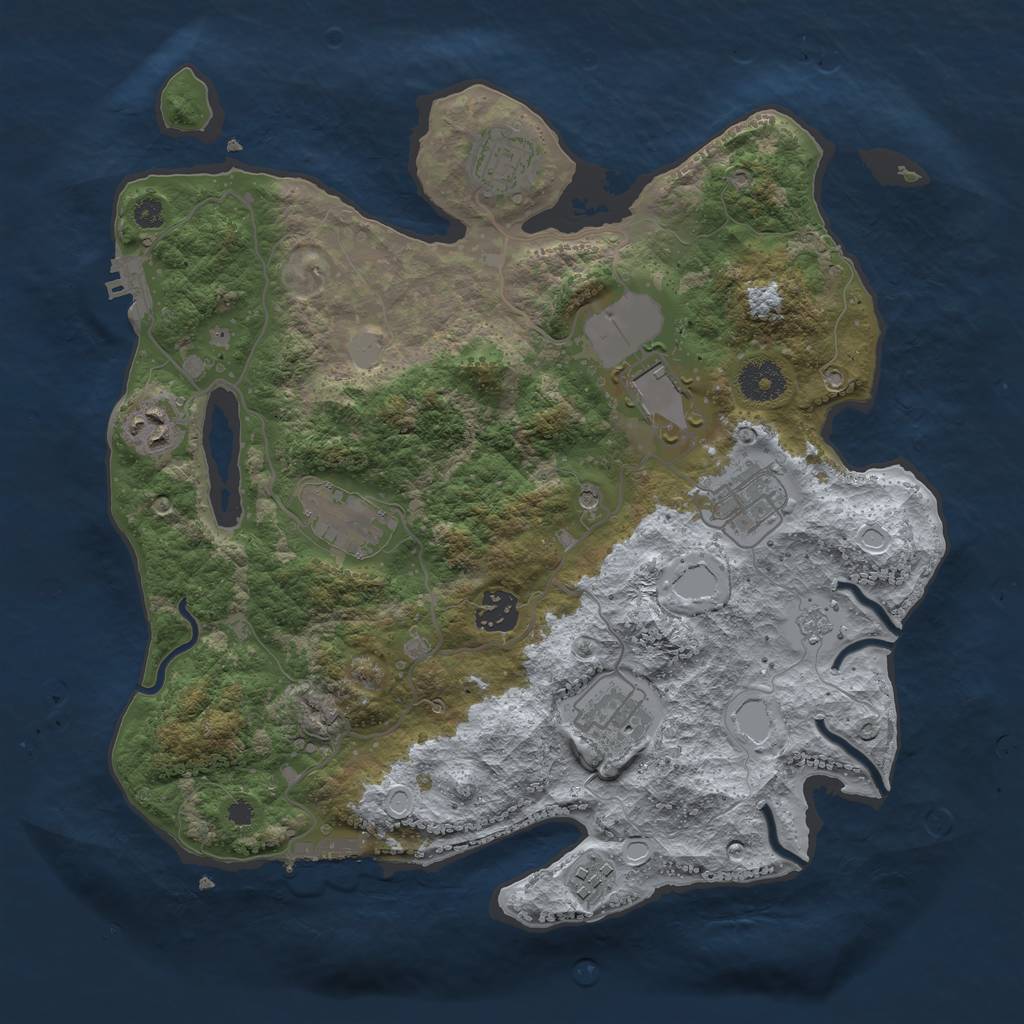Rust Map: Procedural Map, Size: 3500, Seed: 111, 15 Monuments