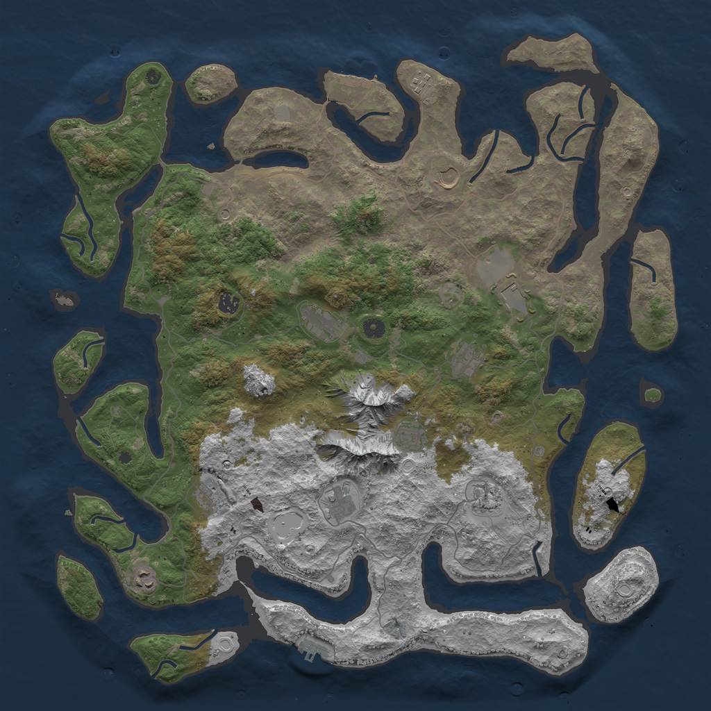 Rust Map: Procedural Map, Size: 5000, Seed: 1658151, 19 Monuments