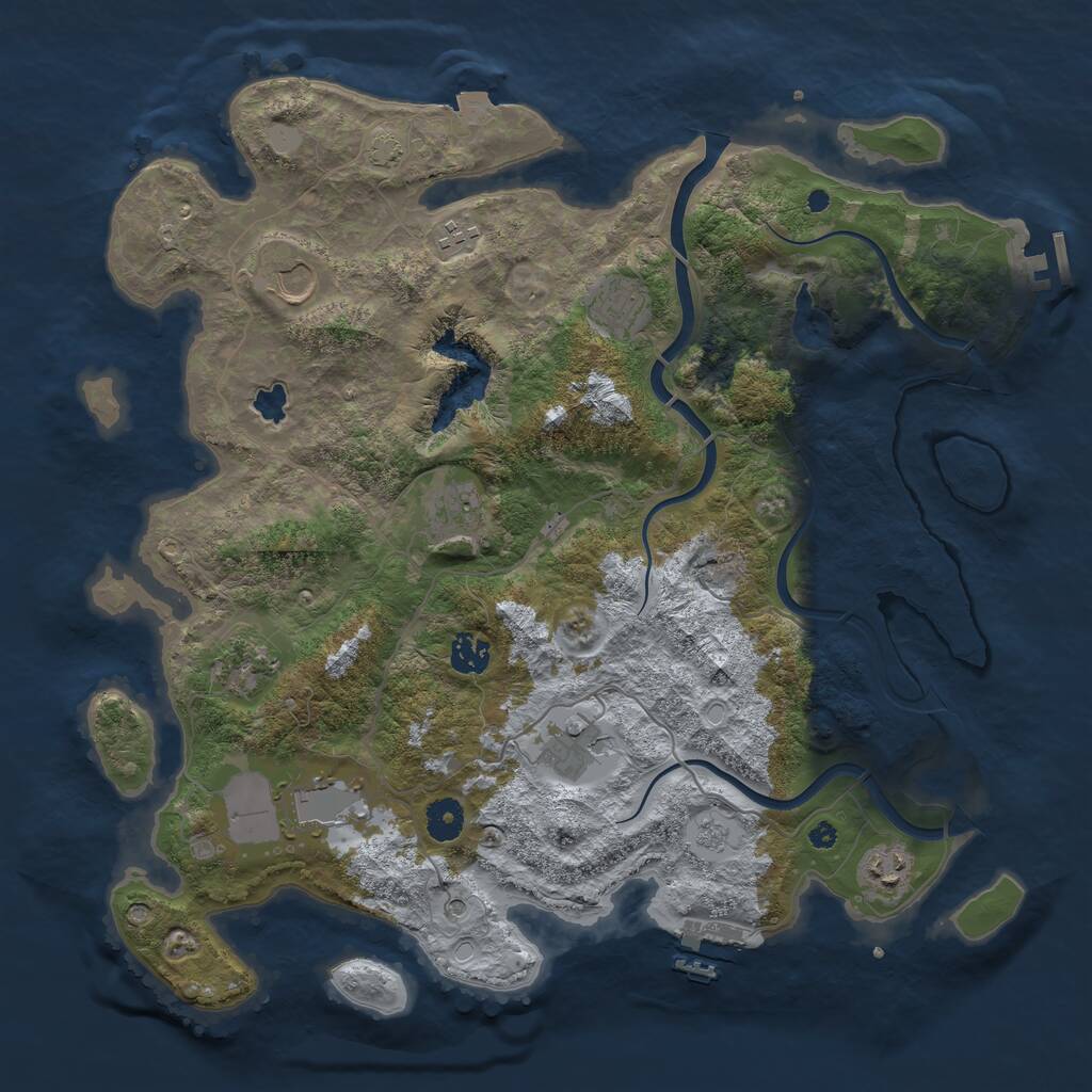 Rust Map: Procedural Map, Size: 4000, Seed: 154493, 15 Monuments