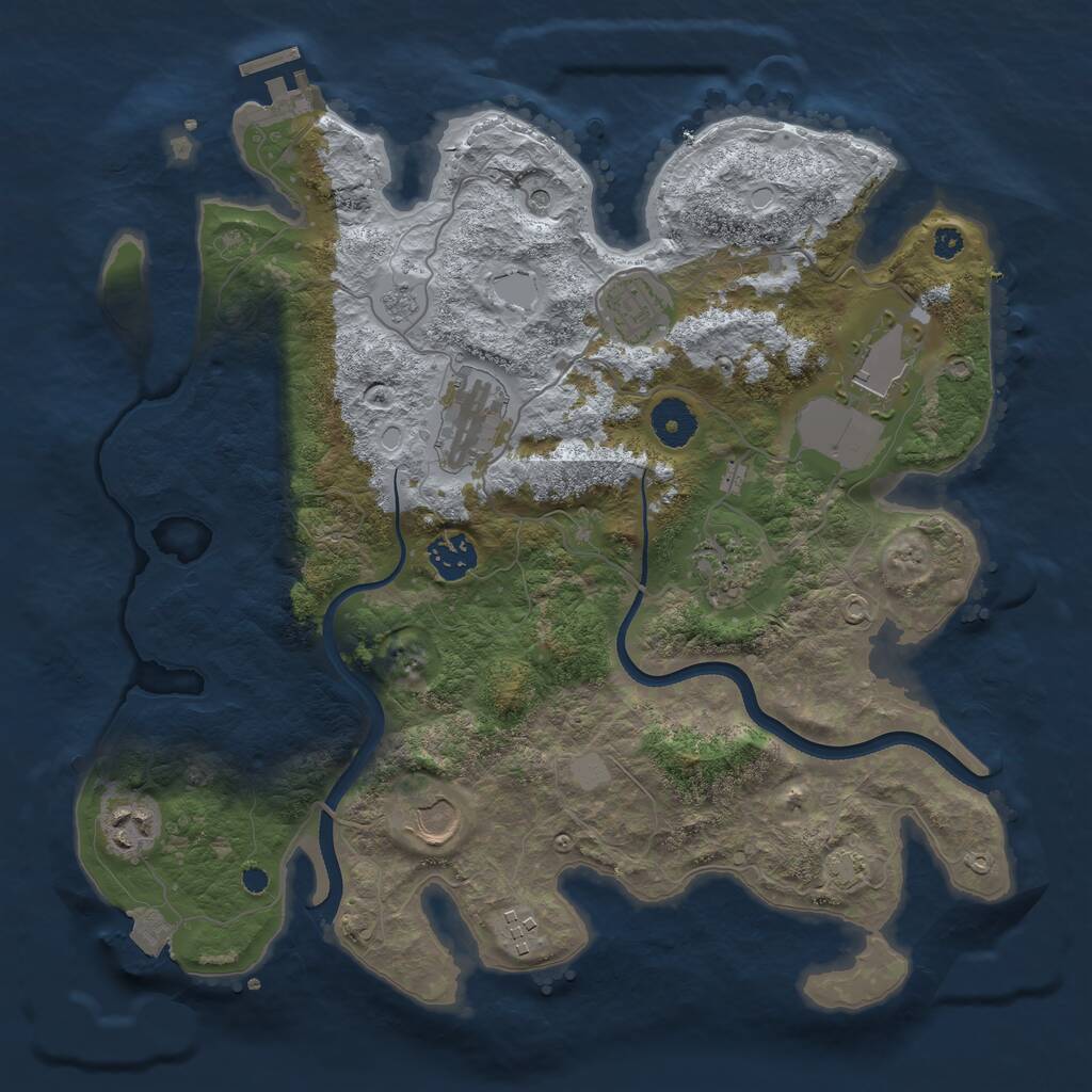 Rust Map: Procedural Map, Size: 3550, Seed: 280956, 13 Monuments