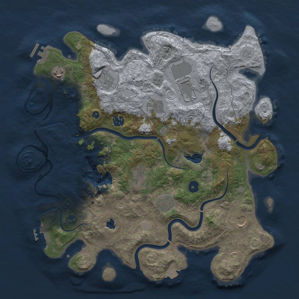 Rust Map: Procedural Map, Size: 4000, Seed: 842394, 15 Monuments