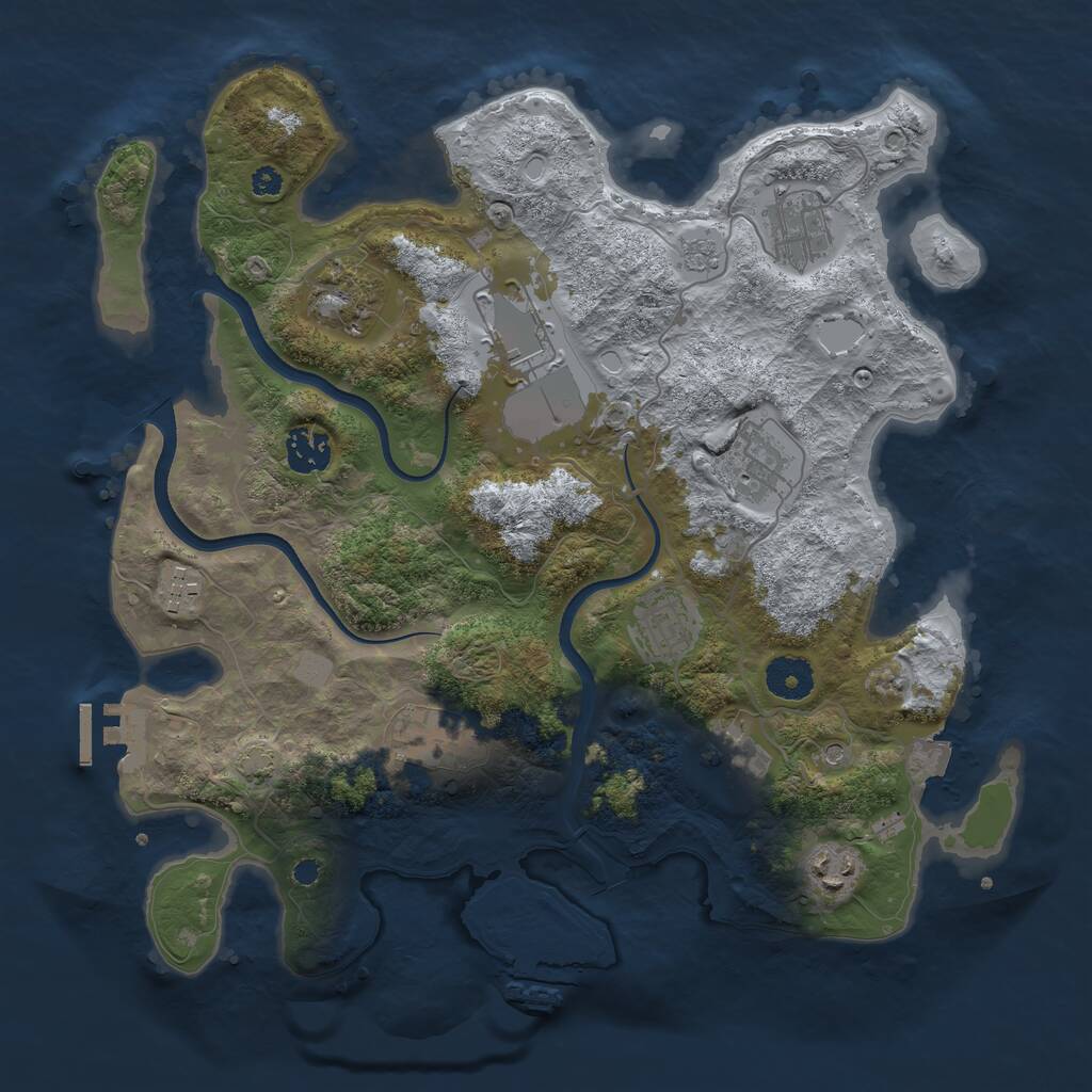Rust Map: Procedural Map, Size: 3550, Seed: 178750, 16 Monuments