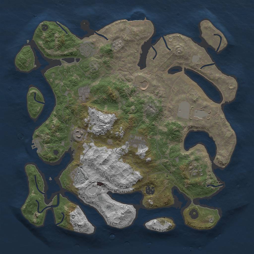 Rust Map: Procedural Map, Size: 4000, Seed: 1040, 18 Monuments