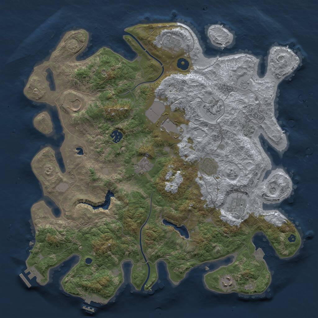 Rust Map: Procedural Map, Size: 4000, Seed: 503220, 16 Monuments