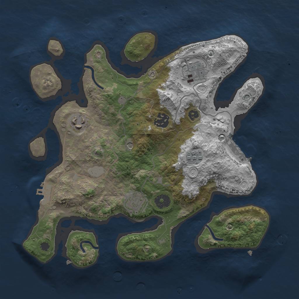Rust Map: Procedural Map, Size: 3000, Seed: 1525758015, 13 Monuments