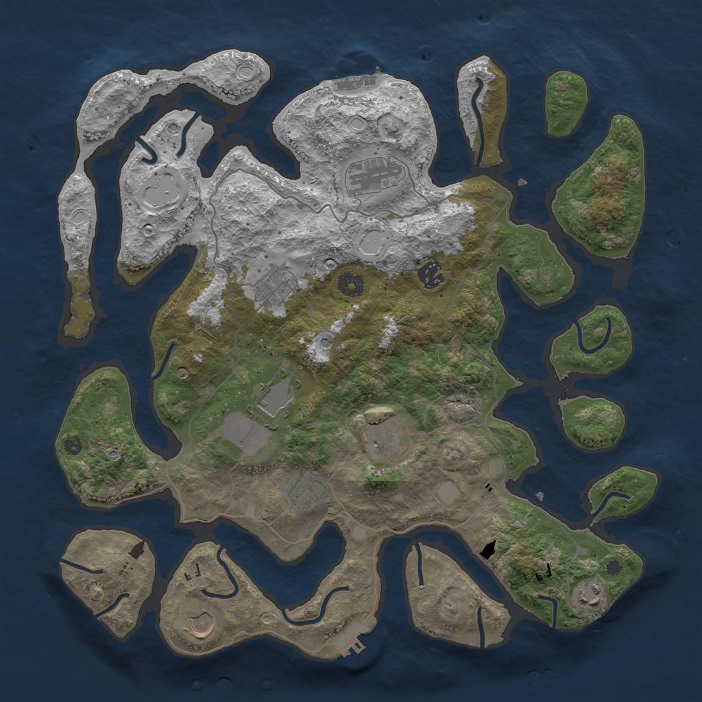 Rust Map: Procedural Map, Size: 4000, Seed: 921356, 16 Monuments
