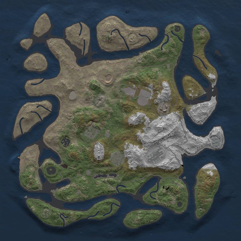 Rust Map: Procedural Map, Size: 4000, Seed: 165899672, 15 Monuments