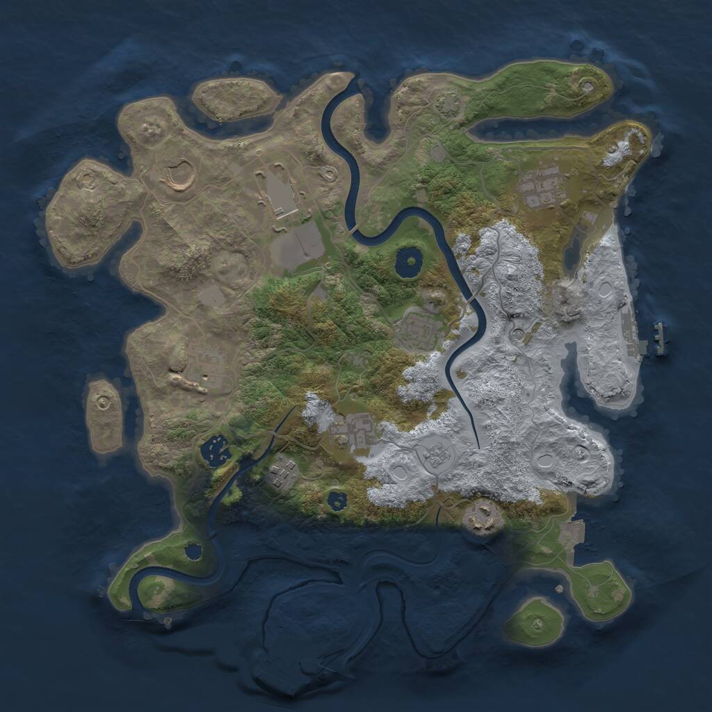 Rust Map: Procedural Map, Size: 3550, Seed: 152318, 15 Monuments
