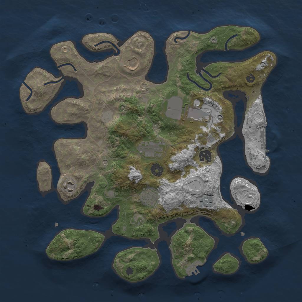 Rust Map: Procedural Map, Size: 3550, Seed: 152318, 15 Monuments