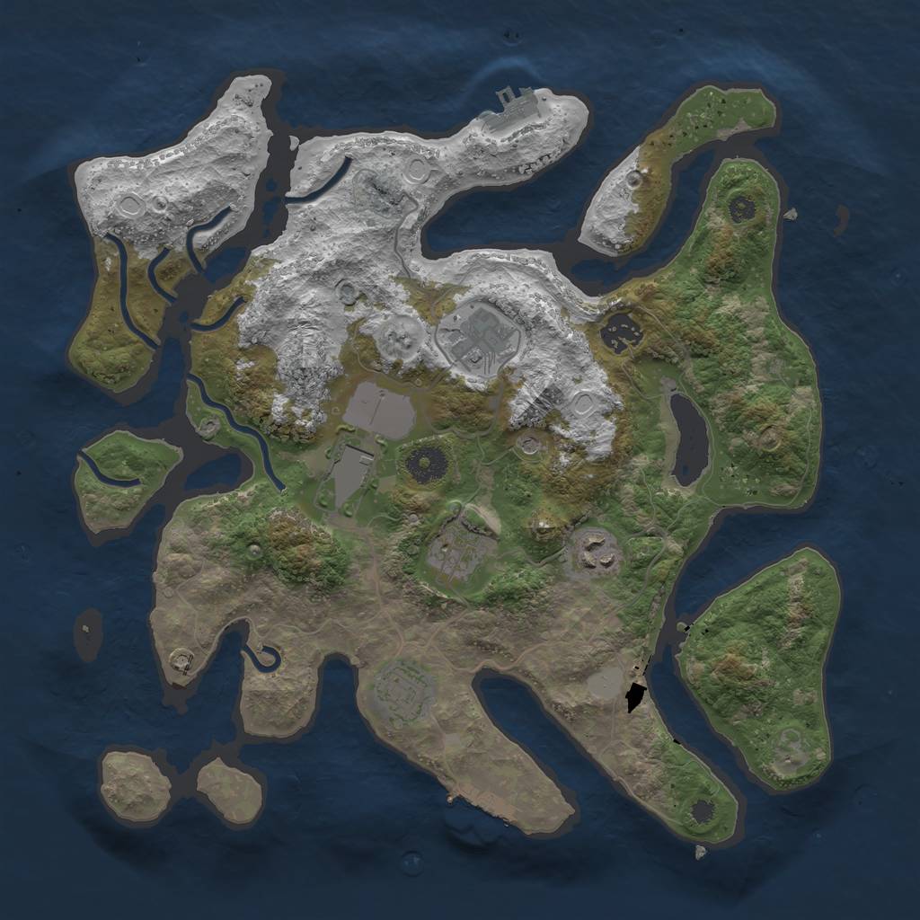Rust Map: Procedural Map, Size: 3550, Seed: 475340, 14 Monuments