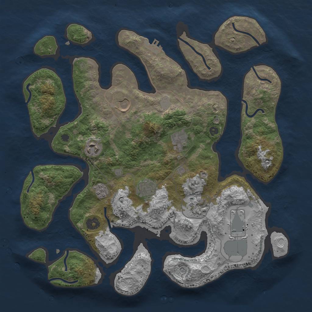Rust Map: Procedural Map, Size: 3550, Seed: 79294, 14 Monuments