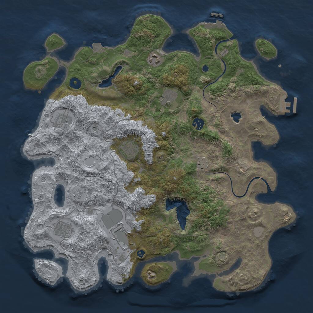 Rust Map: Procedural Map, Size: 4000, Seed: 12012022, 14 Monuments