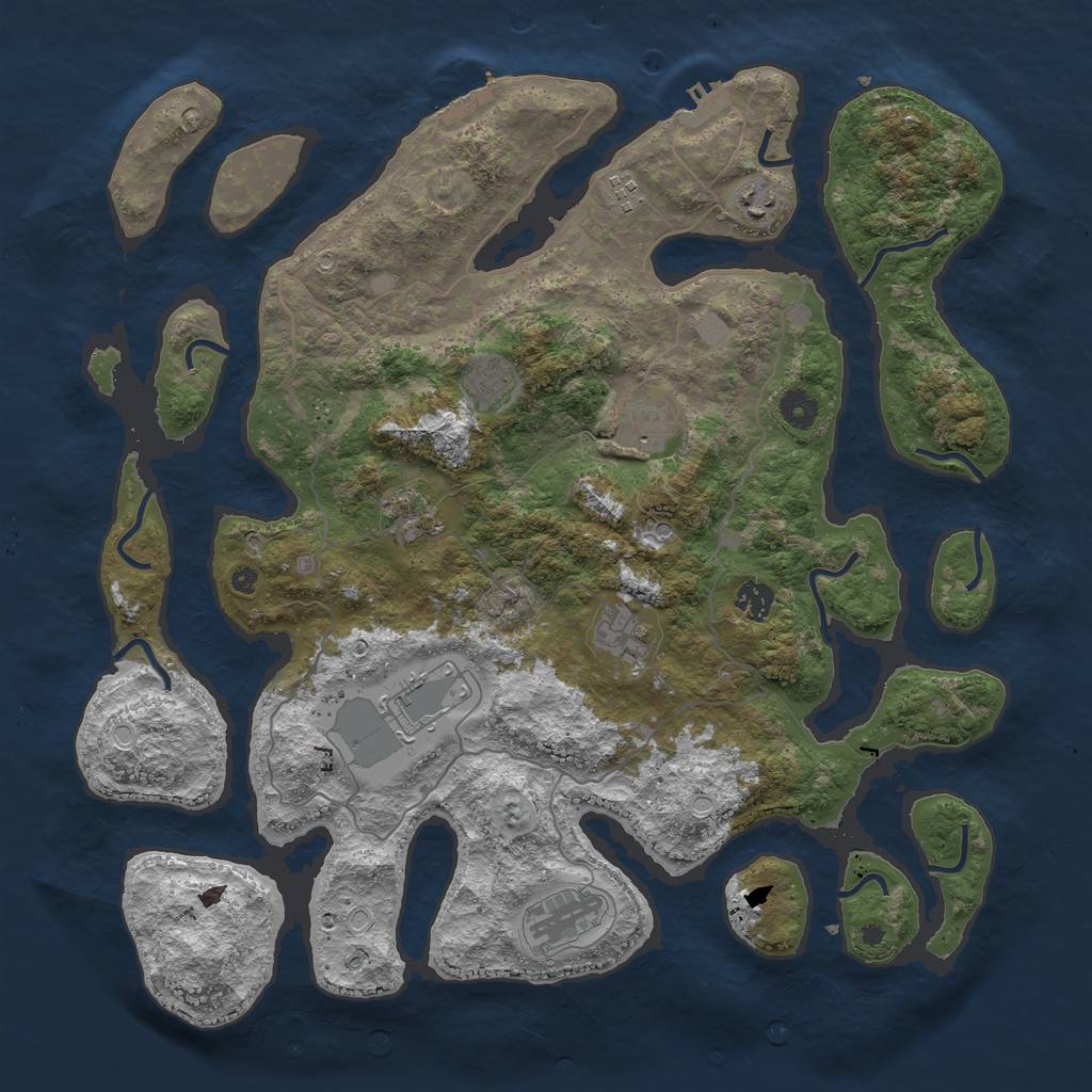 Rust Map: Procedural Map, Size: 4250, Seed: 1567560904, 17 Monuments