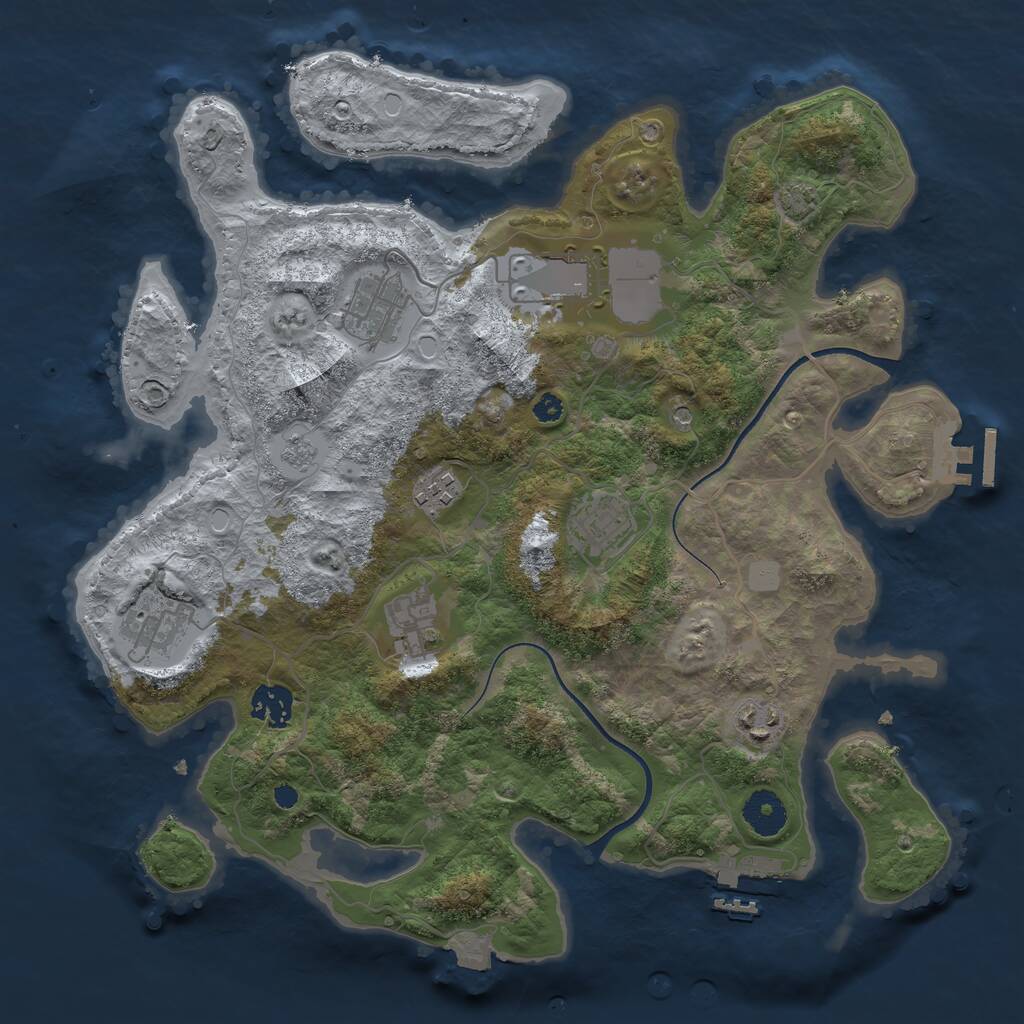 Rust Map: Procedural Map, Size: 3550, Seed: 982098, 14 Monuments