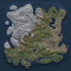 Thumbnail Rust Map: Procedural Map, Size: 4000, Seed: 55, 13 Monuments