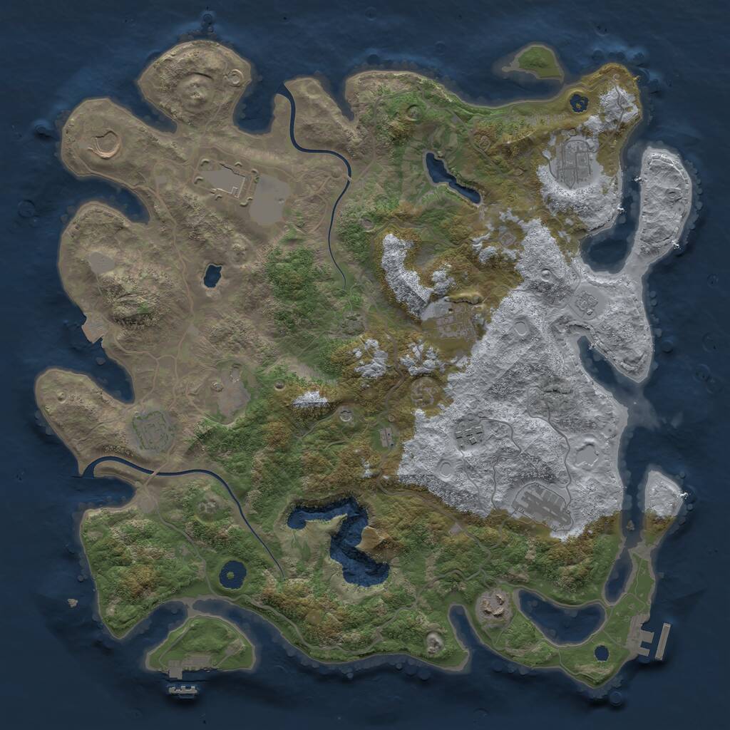 Rust Map: Procedural Map, Size: 4000, Seed: 2110834052, 15 Monuments
